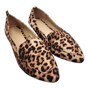 Charlotte Russe Leopard-Print Pointed Loafers - Tan & Black